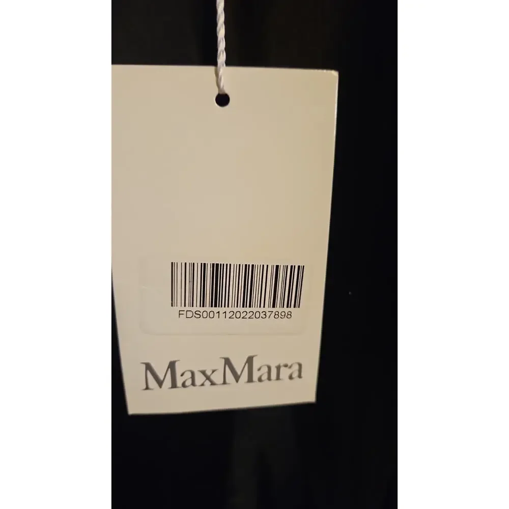Max Mara Elegant Black Fringe-String One-Shoulder Dress Women’s 4 NWT - Picture 10 of 12